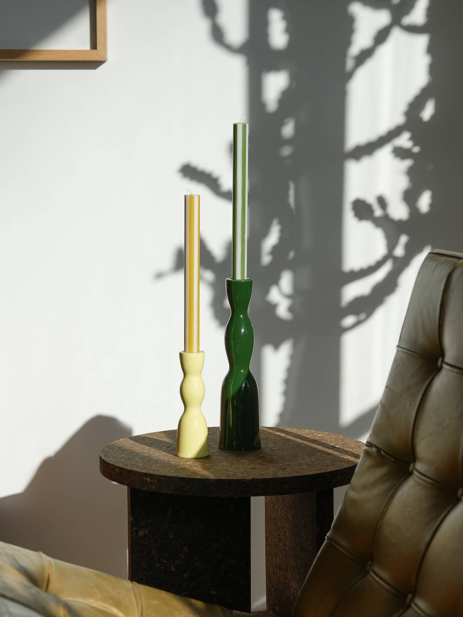 Dinnerkerze Rot/Weiß