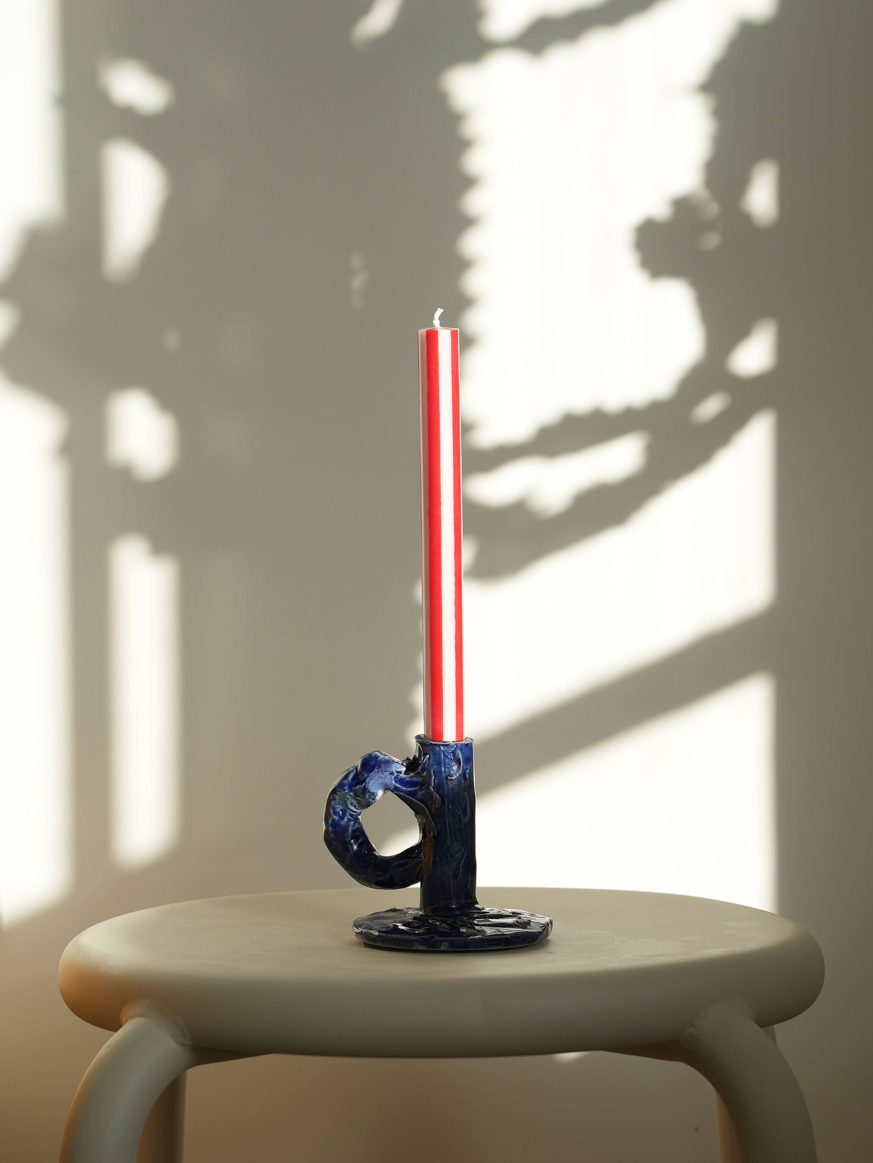 Dinnerkerze Rot/Weiß