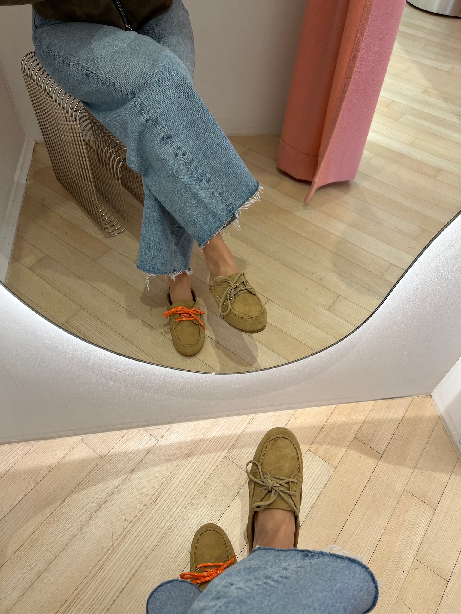 Boat Loafer Mule Suede tan