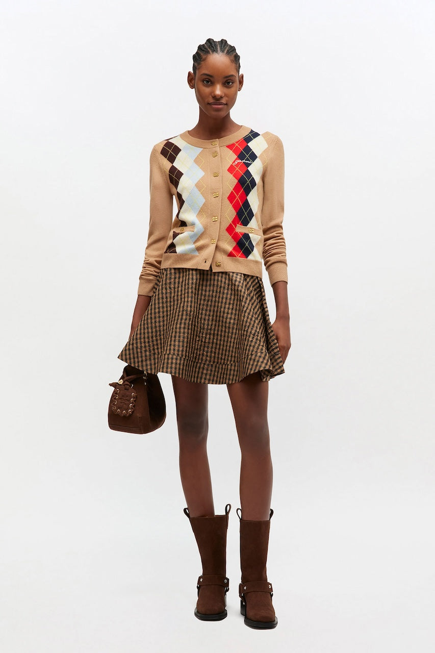 Cashmere Wool Mix Cardigan incense