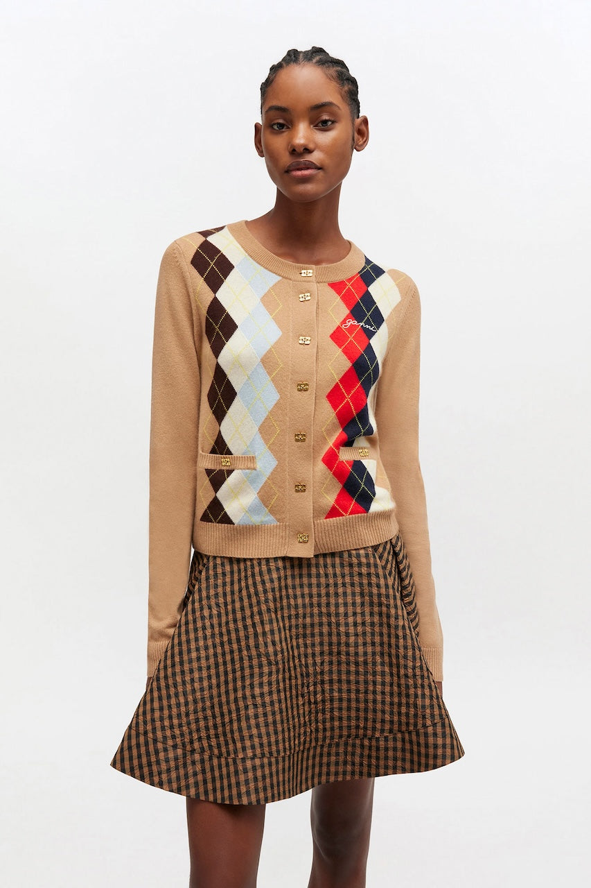 Cashmere Wool Mix Cardigan incense