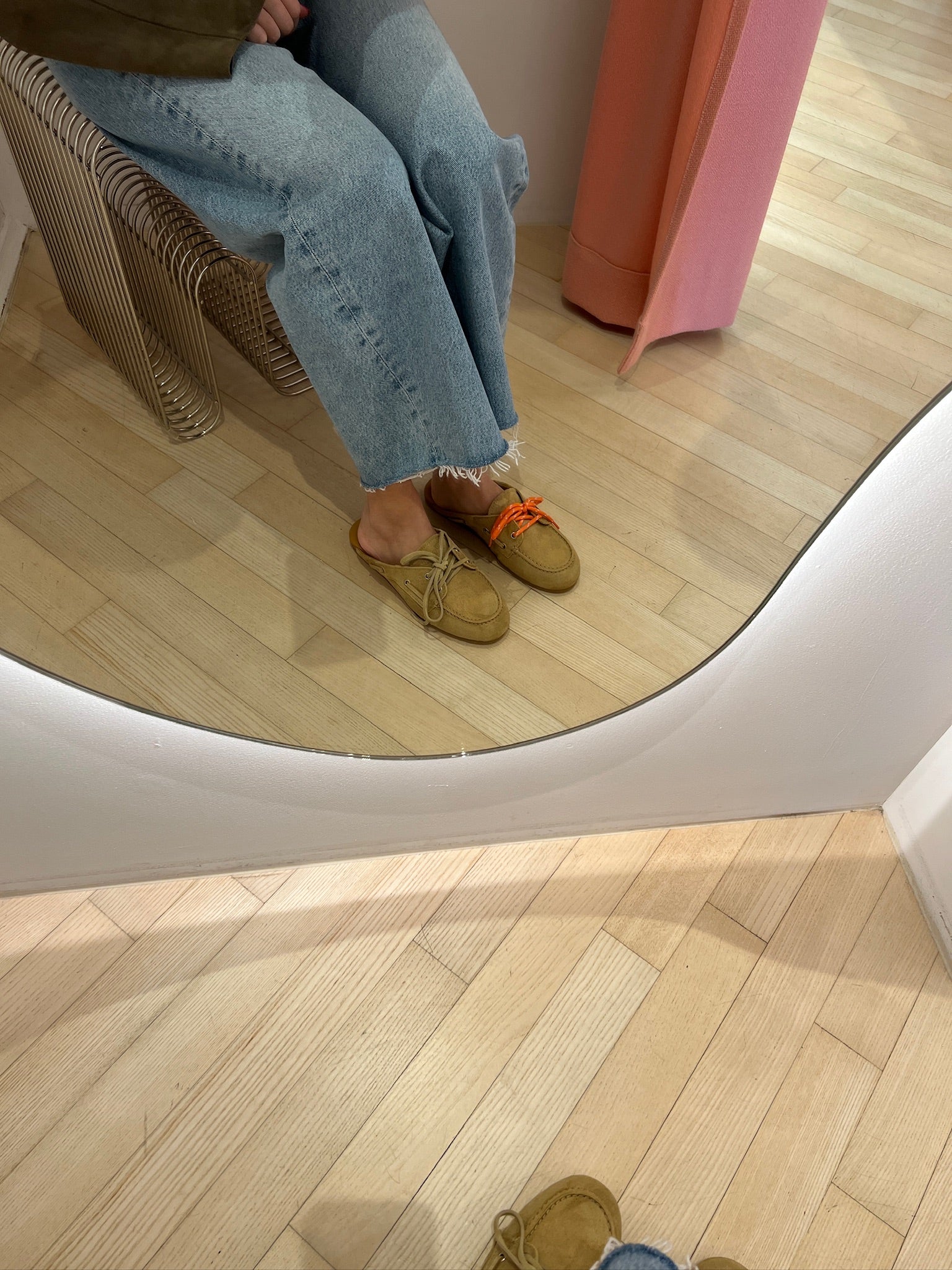 Boat Loafer Mule Suede tan