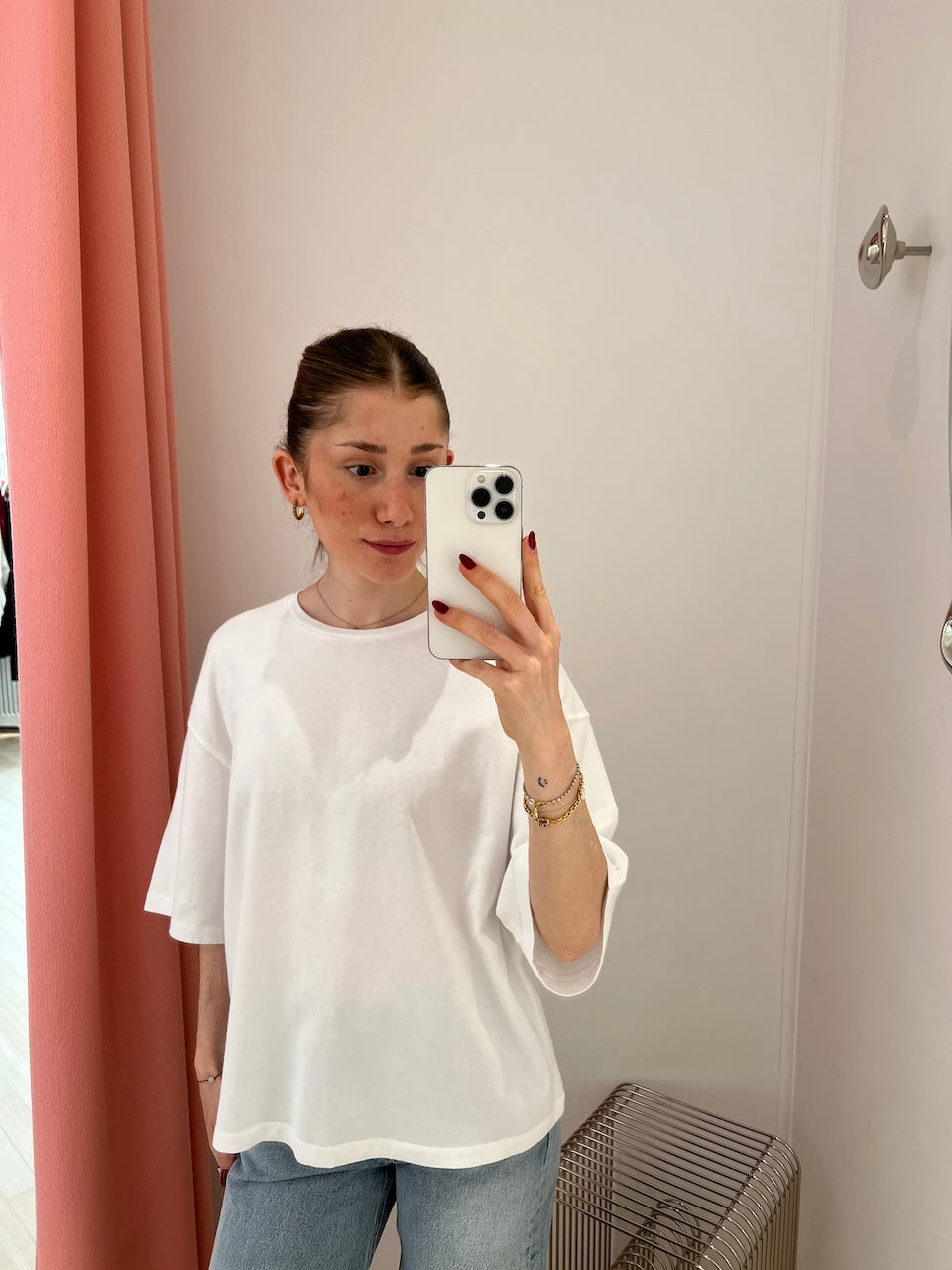 Sage Boxy Crew T-Shirt white