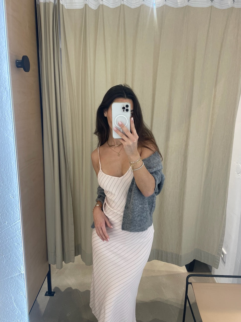 Mallorca Dress dusty rose stripe