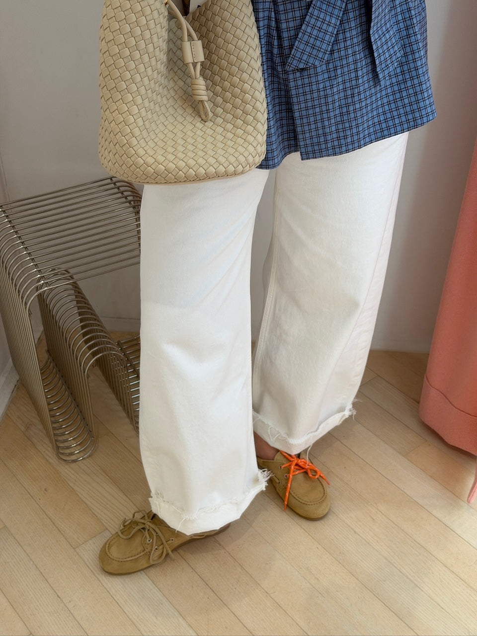 Low Curve Fray Jeans milkshake