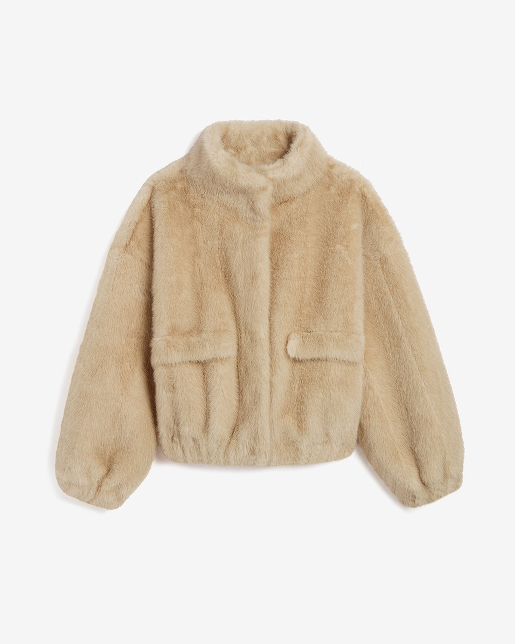 Iris Shaved Mink Bomber latte multi
