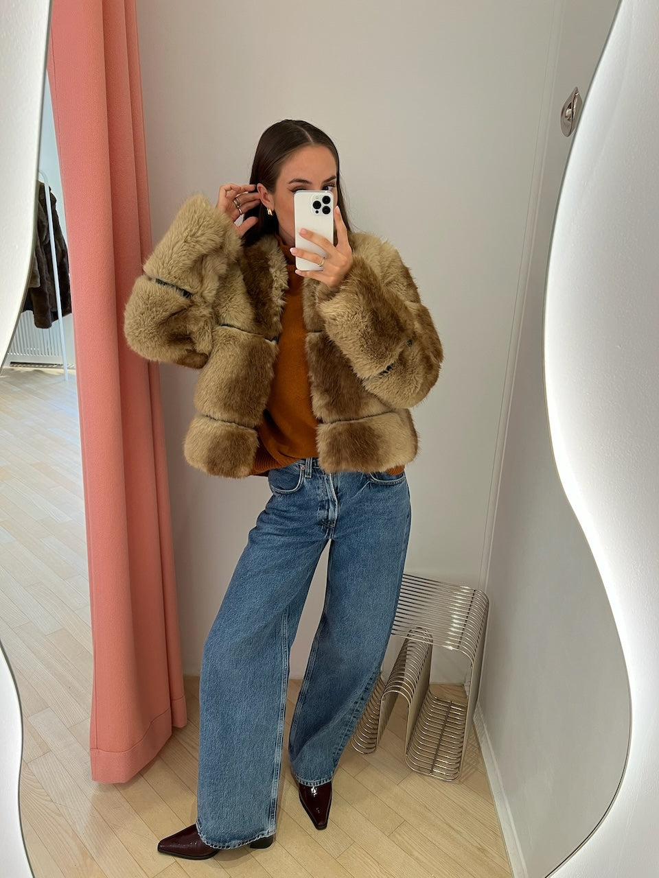 Sai Mink Short Coat blonde mink