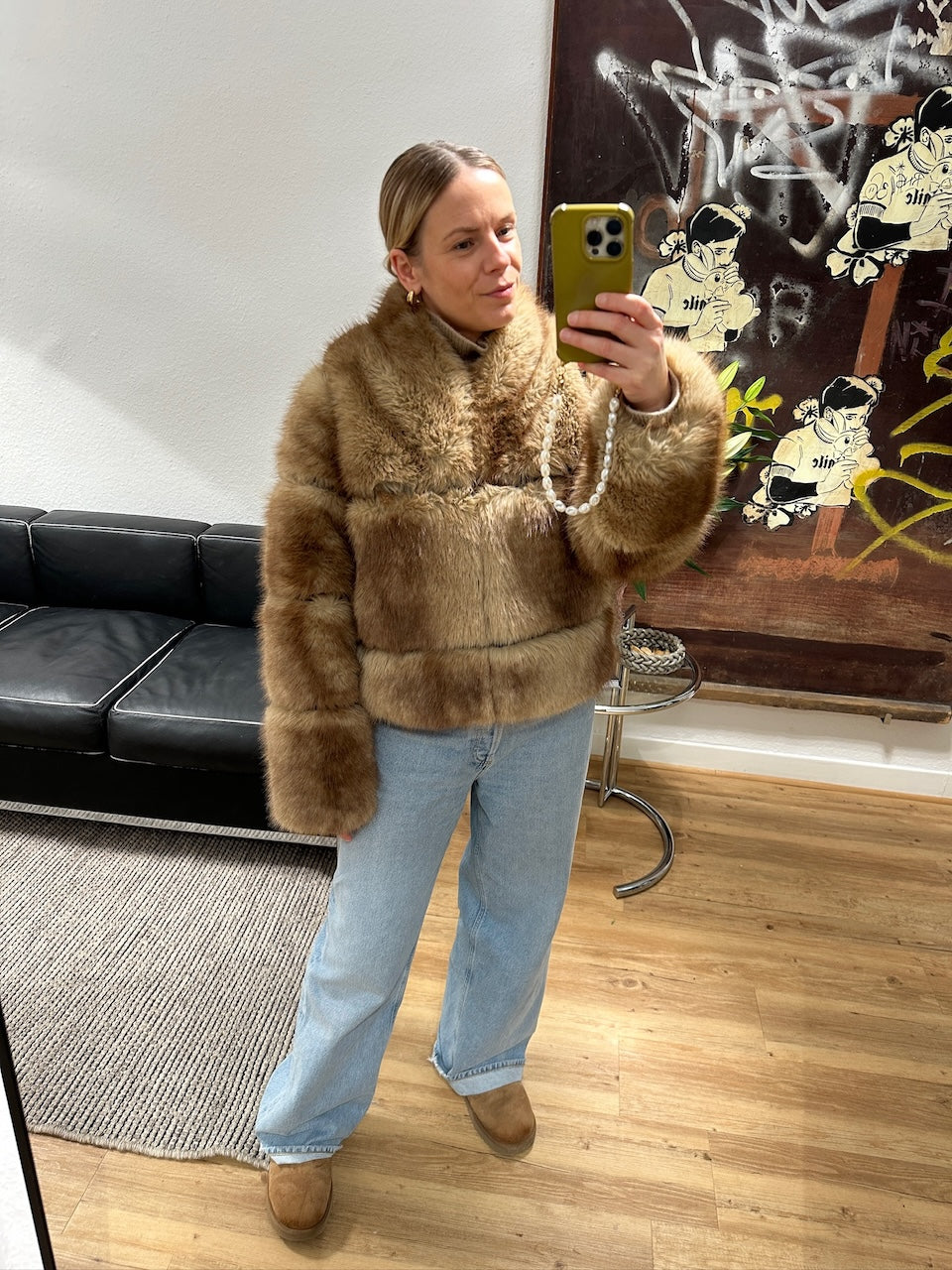 Sai Mink Short Coat blonde mink