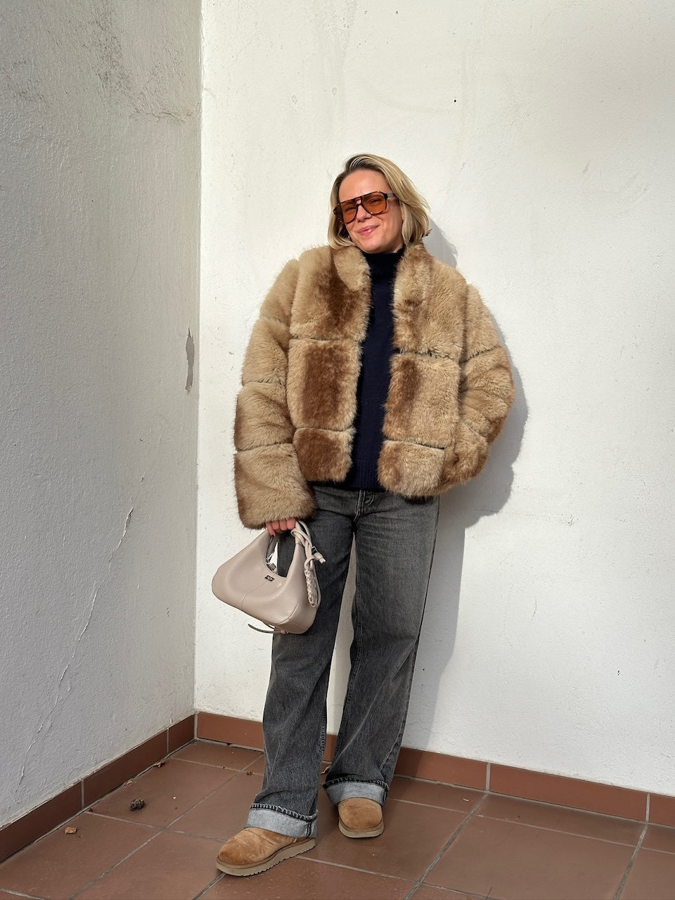 Sai Mink Short Coat blonde mink