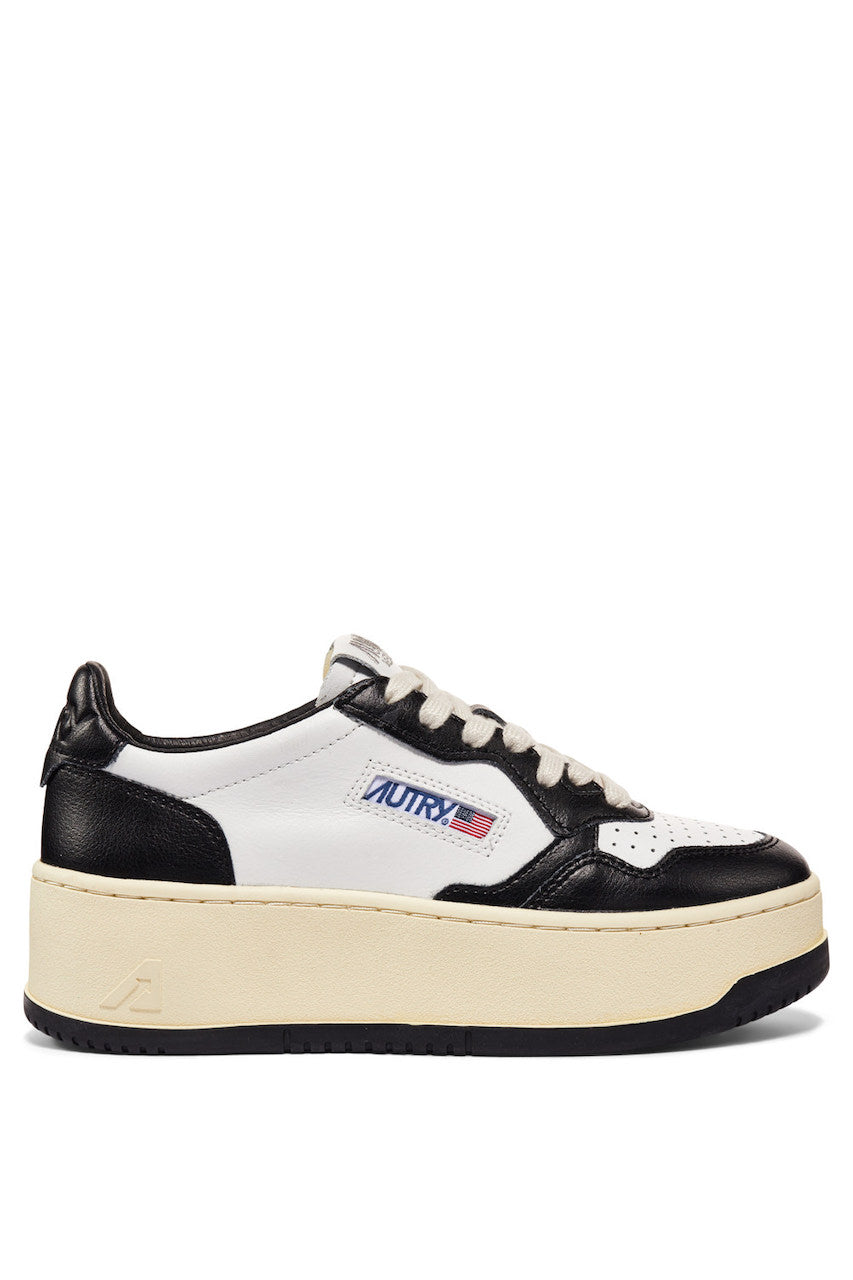 Autry Medalist Platform Sneaker white black