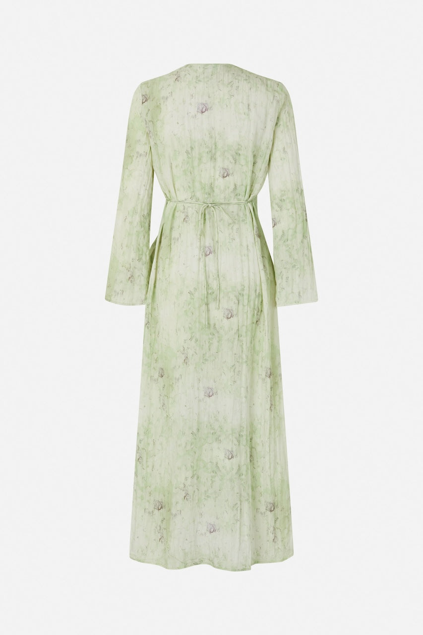 Annia Maxidress distorted green flower