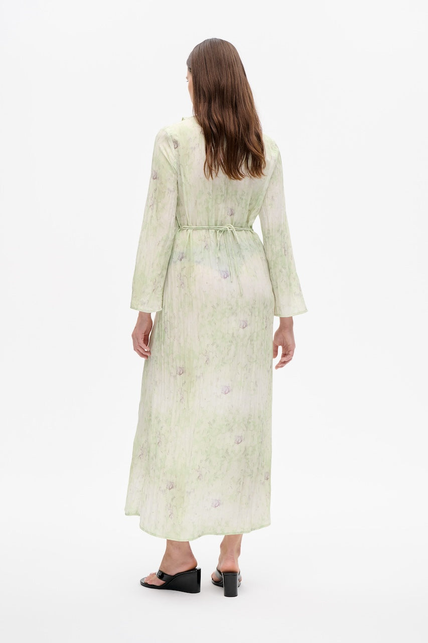 Annia Maxidress distorted green flower