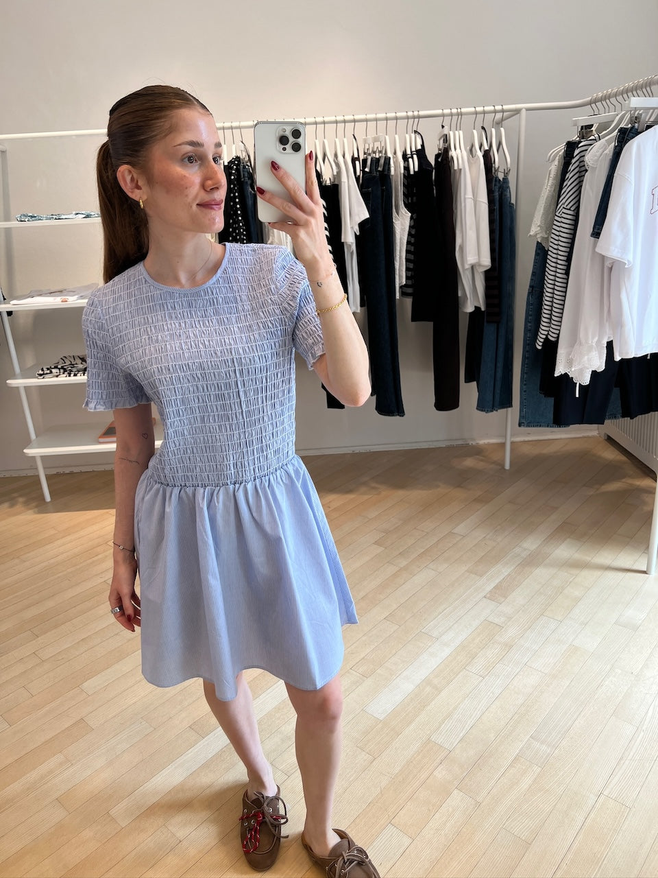 Assandra Minidress blue heron stripe
