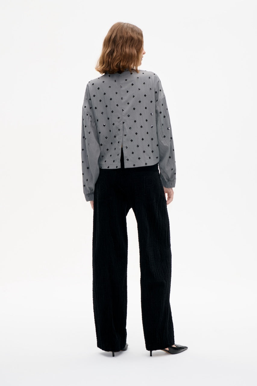 Bryce Shirt grey sequins flower