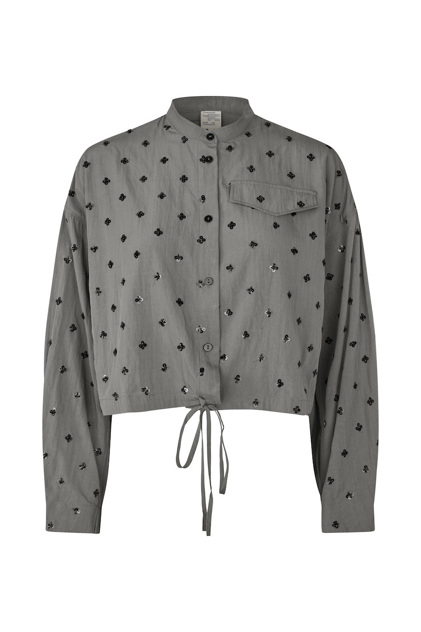 Bryce Shirt grey sequins flower