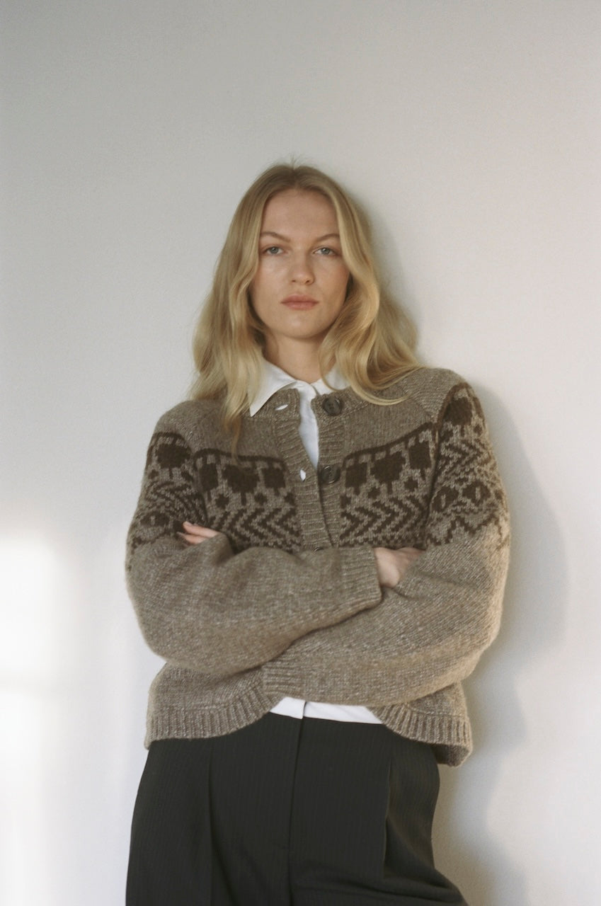 Colin Cardigan brown fair isle