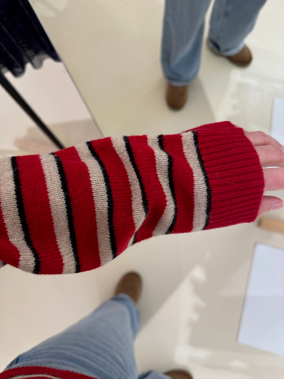 Cori Polo crimson red stripe