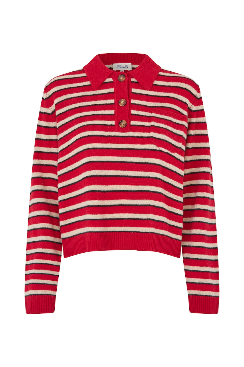 Cori Polo crimson red stripe