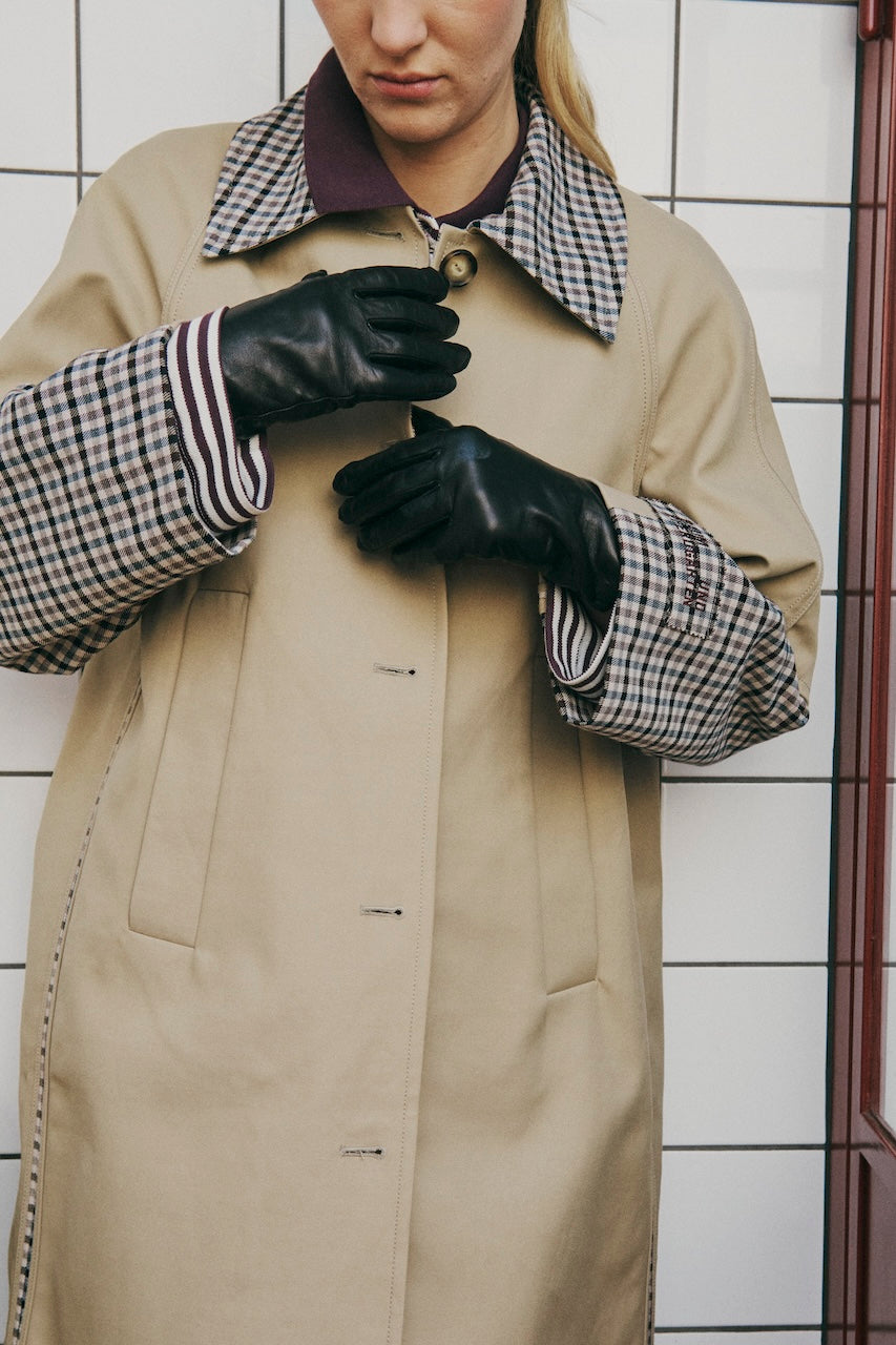 Donnie Trench Coat brown camel check