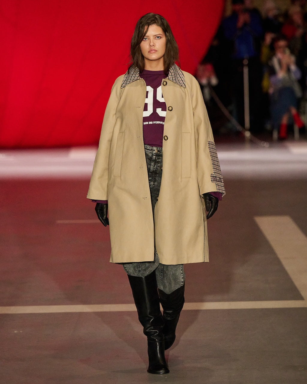 Donnie Trench Coat brown camel check