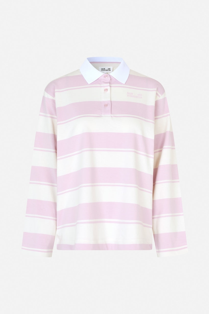 Jeanne Polo lilac polo stripes