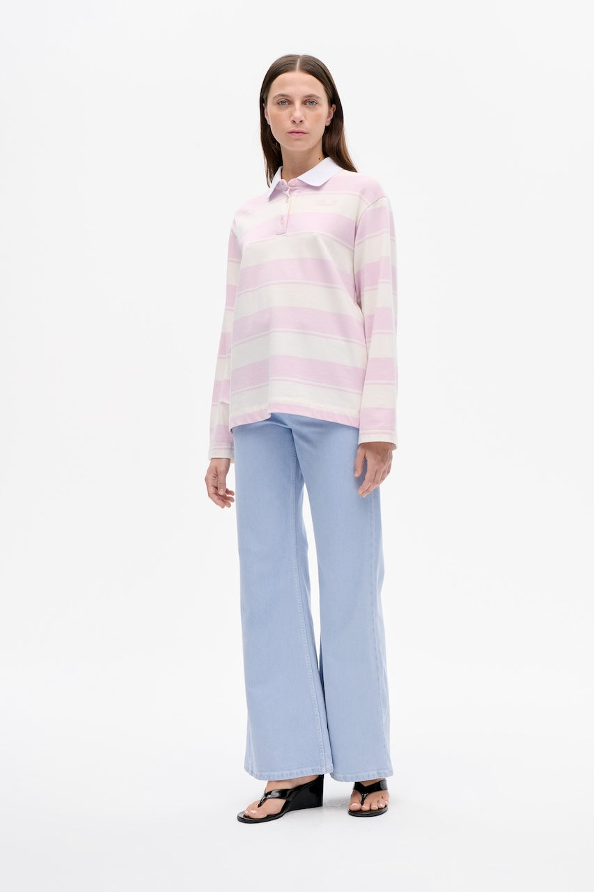 Jeanne Polo lilac polo stripes