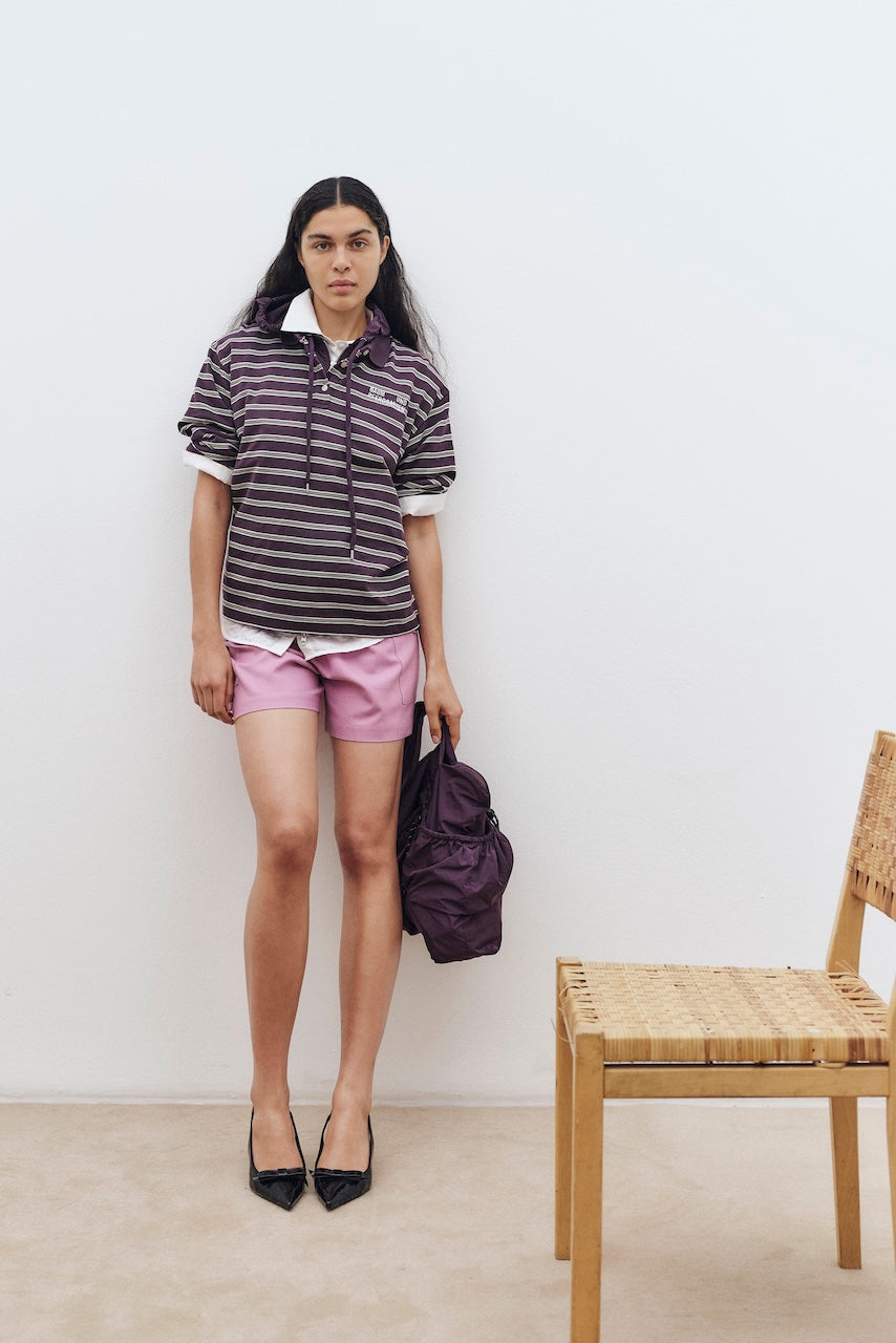 Jeanne Polo plum polo stripe