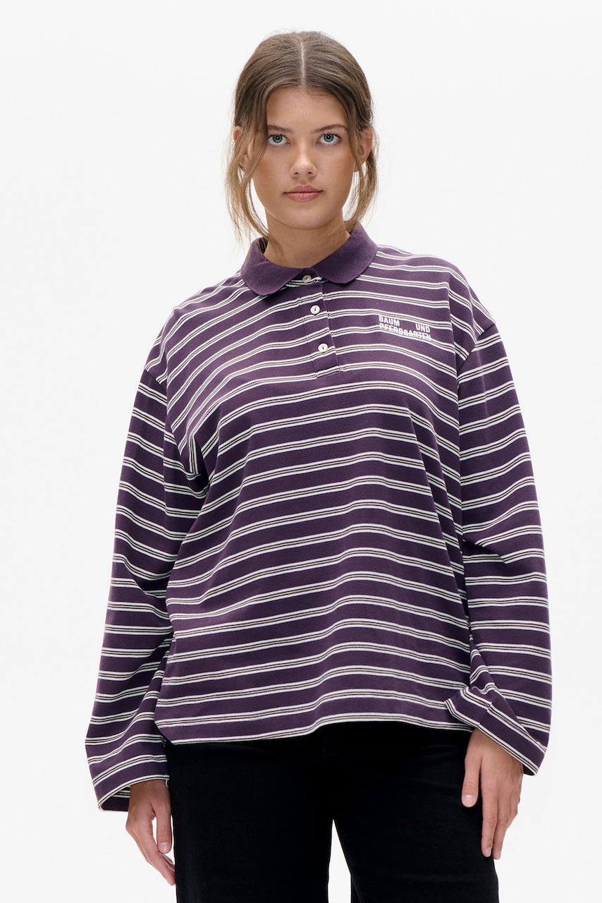 Jeanne Polo plum polo stripe