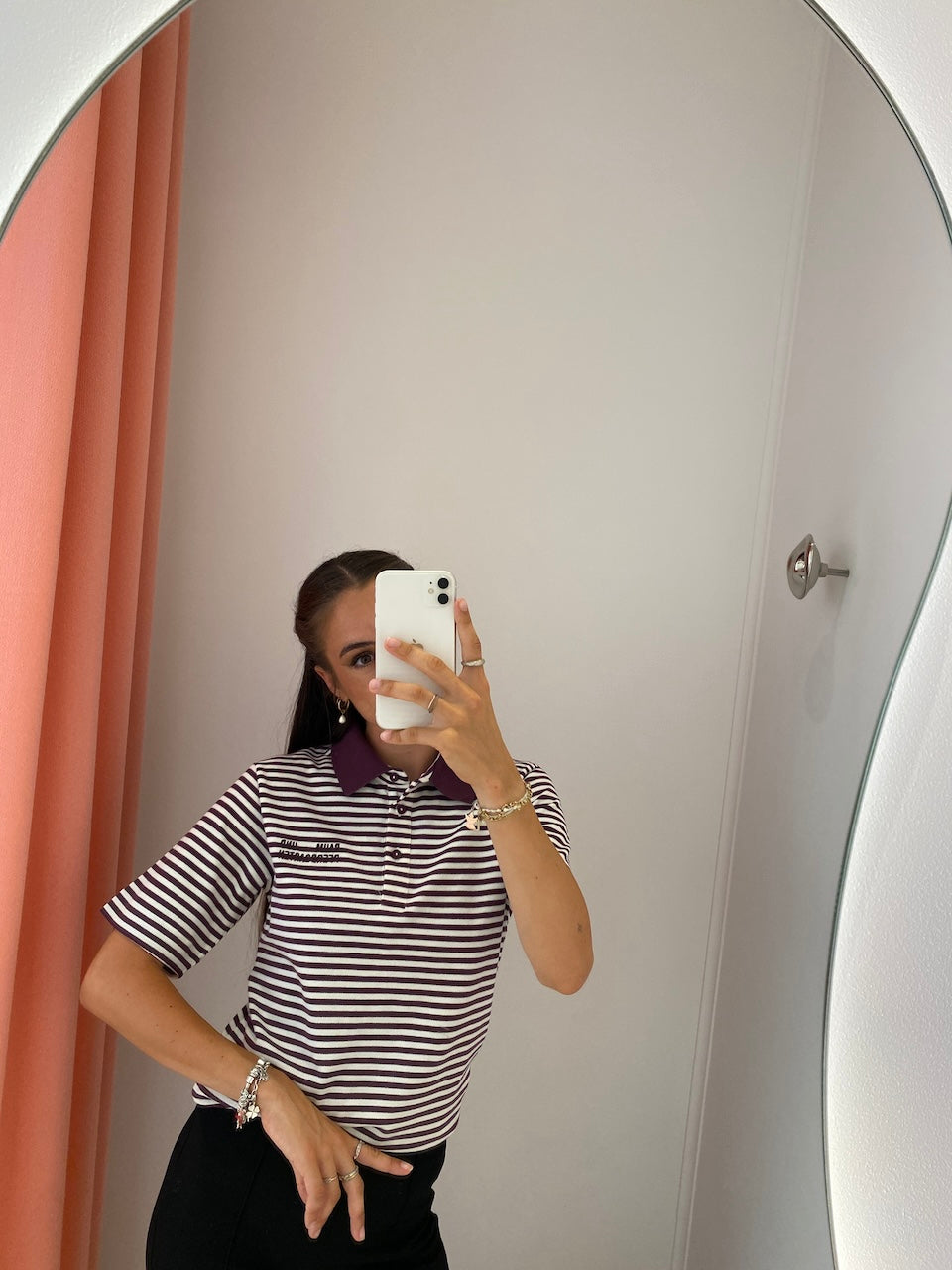 Jeanetta Polo italian plum stripe