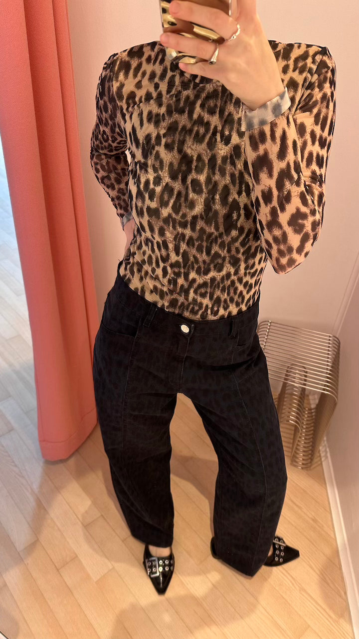 Jodi Longsleeve brown leopard