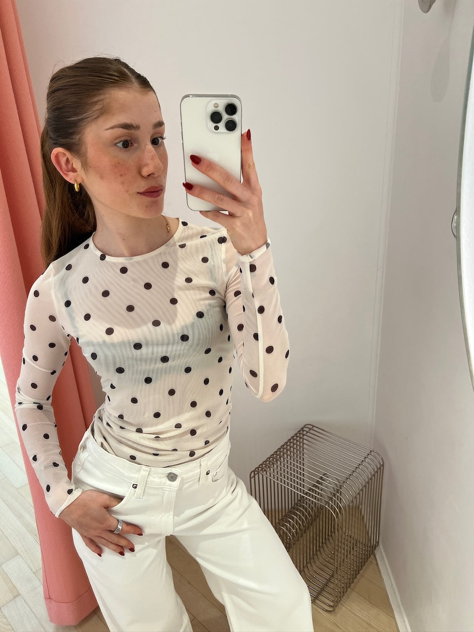 Jodie Longsleeve egret creme dot