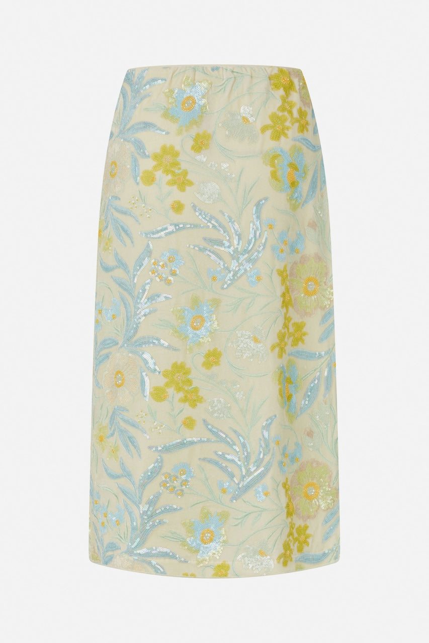 Jolette Midiskirt pastel sequins flower