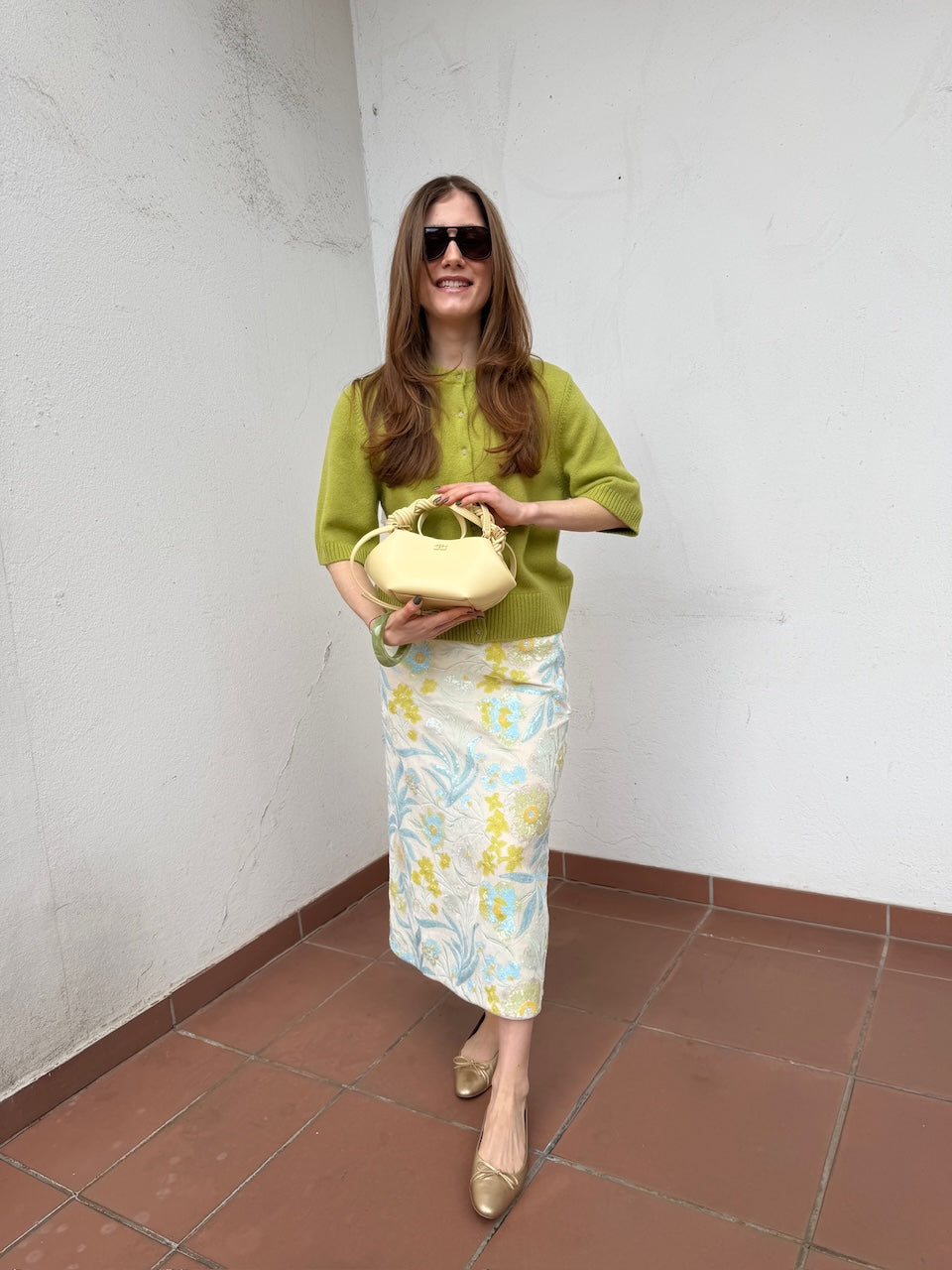 Jolette Midiskirt pastel sequins flower