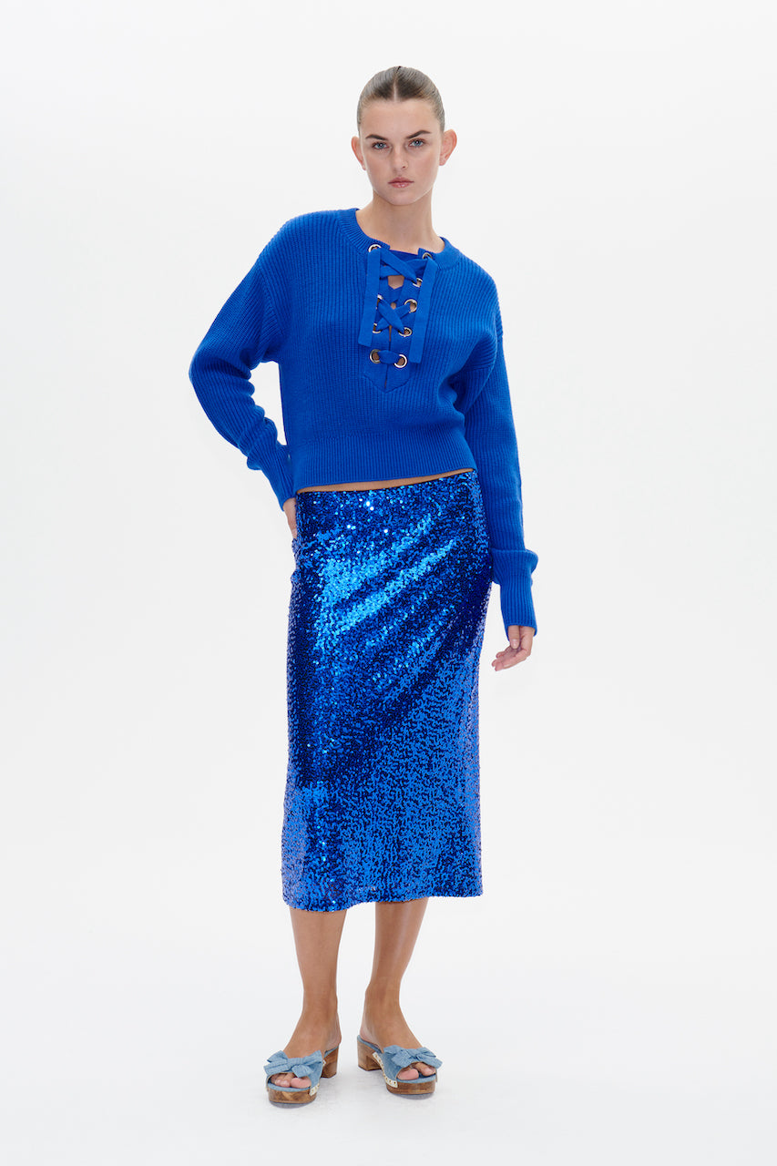 Jolette Skirt bluing sequins