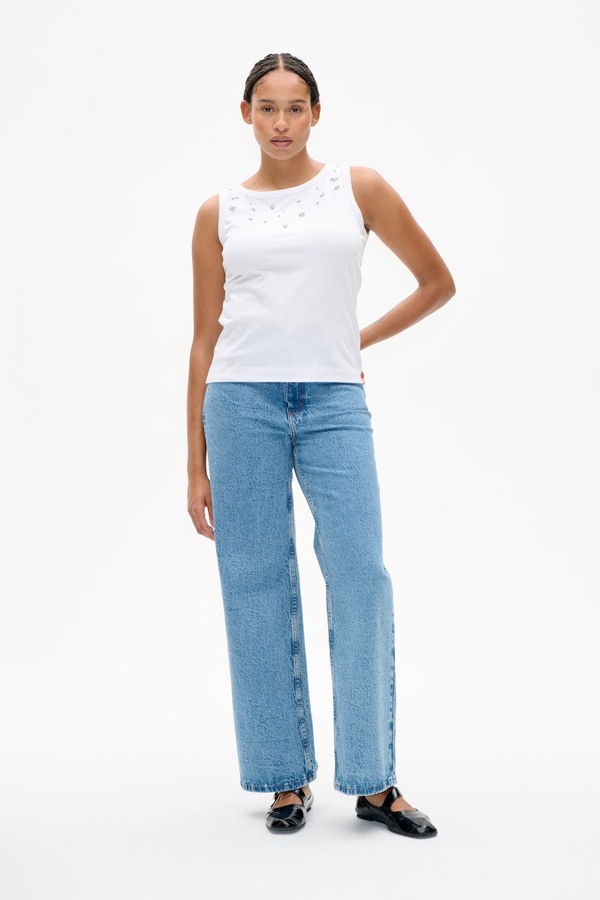 Joline Top white rhinestones