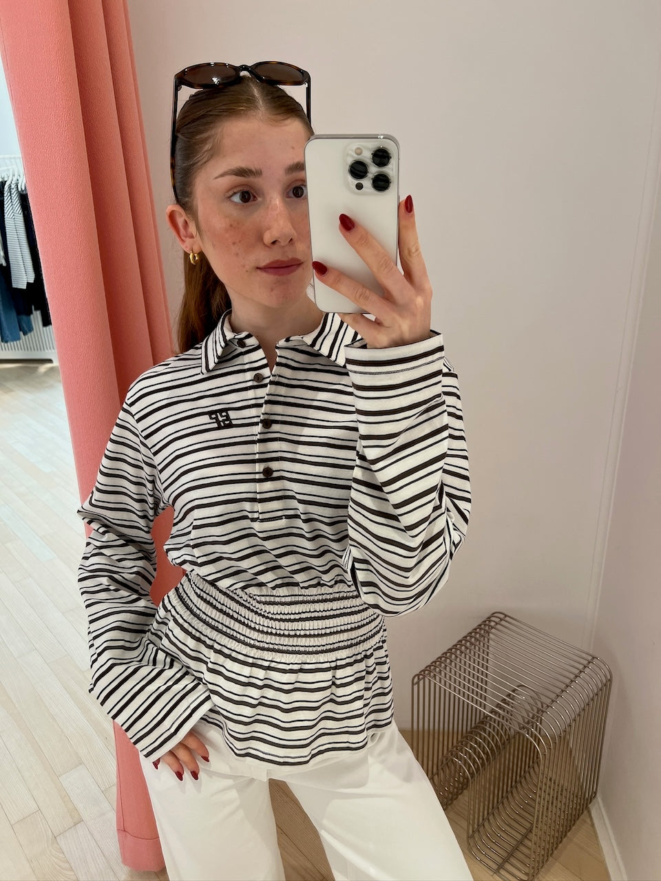 Josefin Polo coffee bean stripe