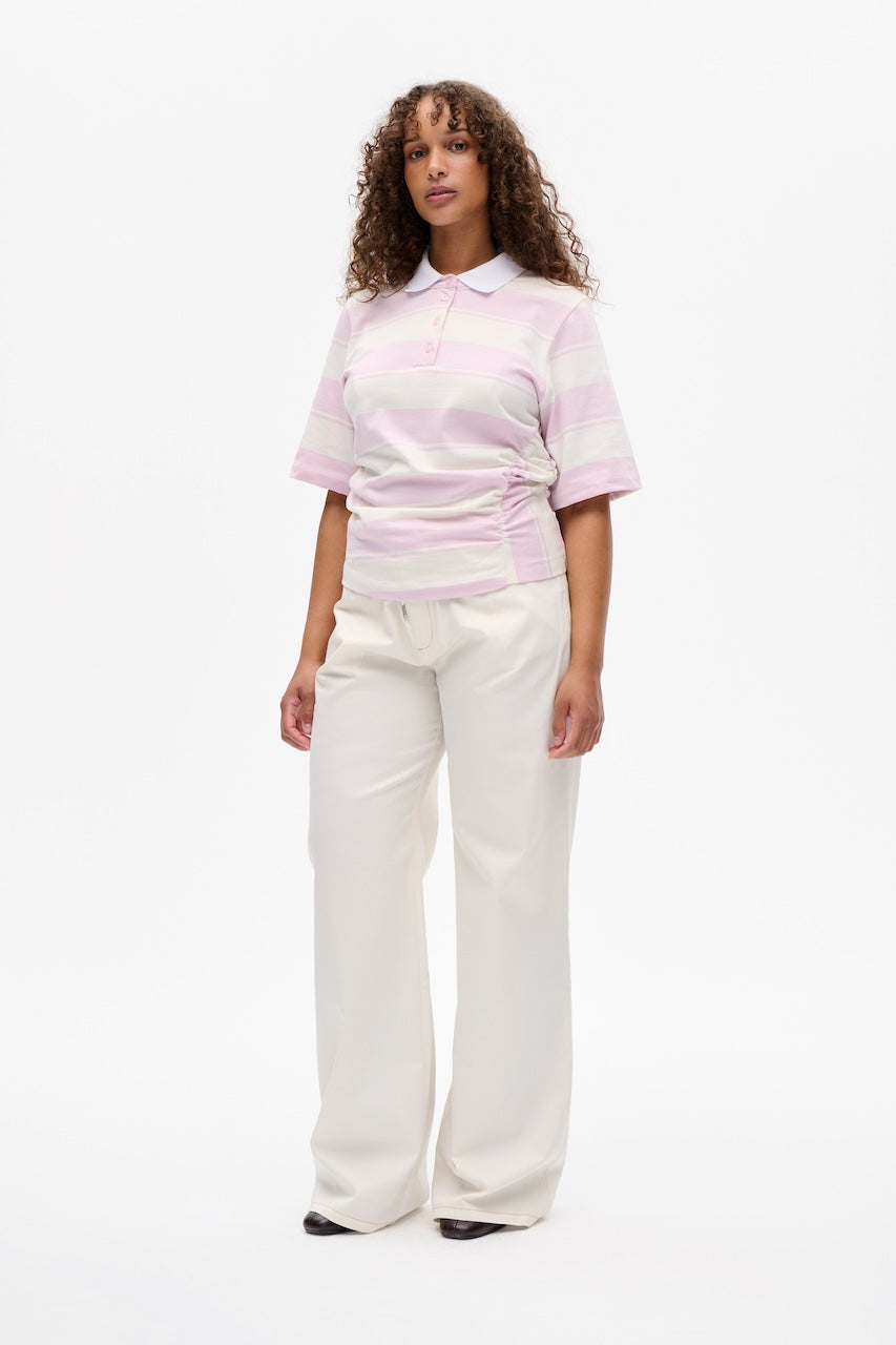 Judite Polo lilac polo stripes