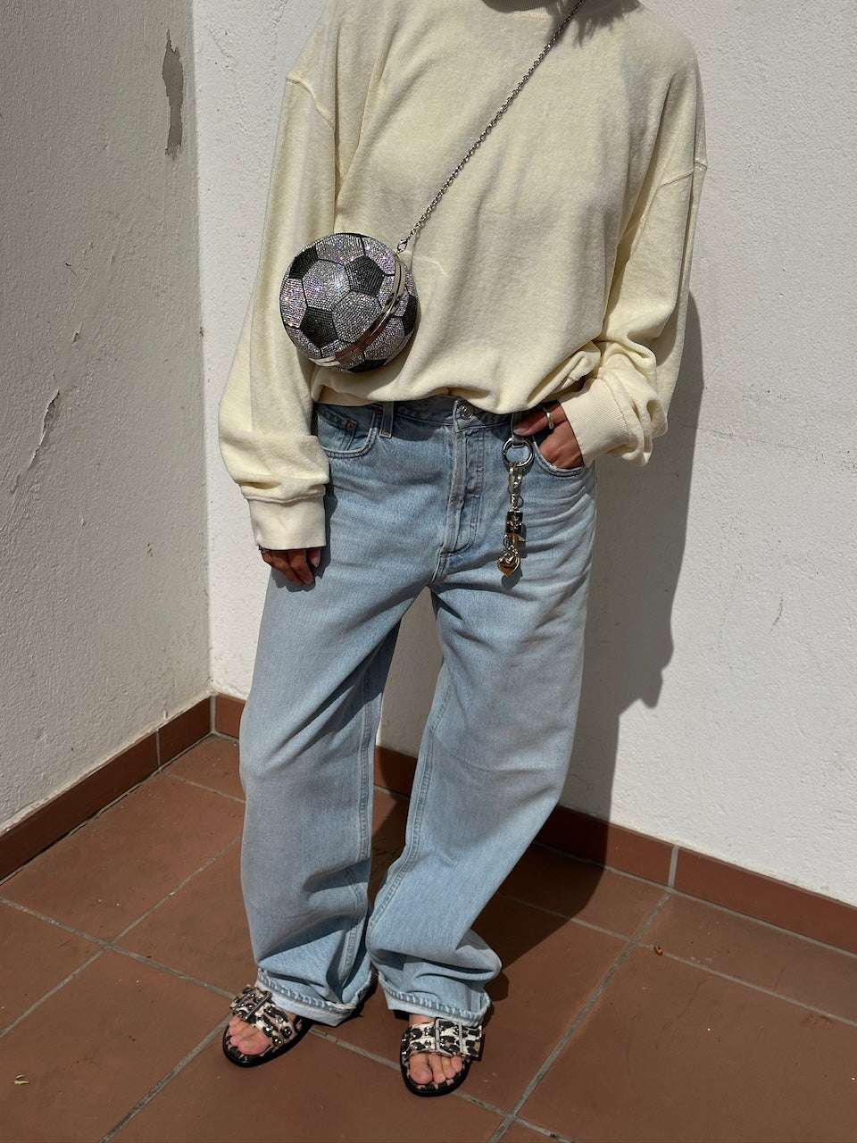 Kenza Bag jet crystal football