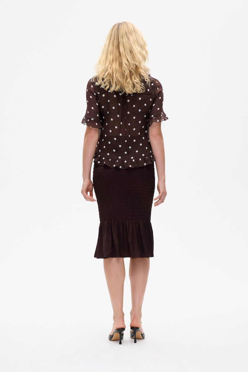 Madicen Blouse coffee bean dots