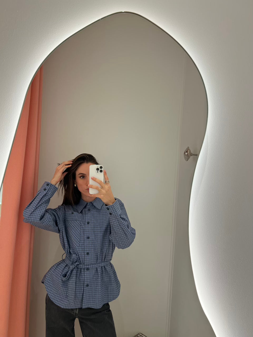 Matina Shirt blue flannel check