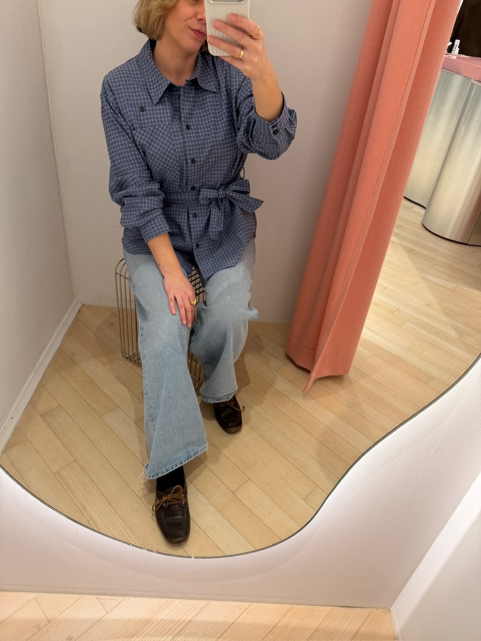 Matina Shirt blue flannel check