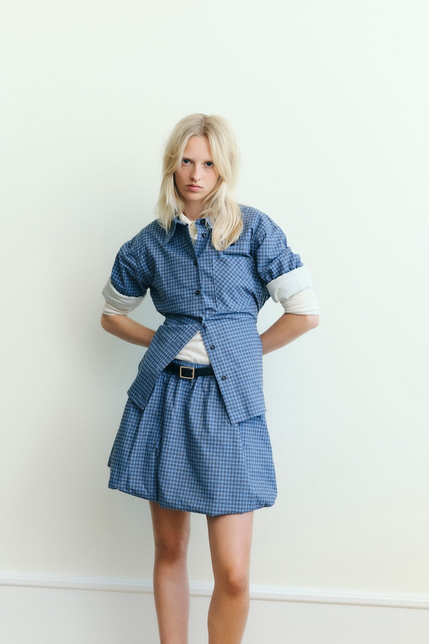 Matina Shirt blue flannel check