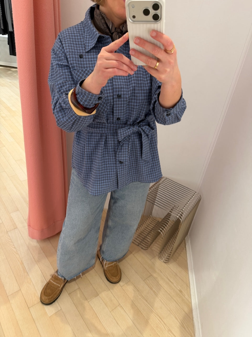 Matina Shirt blue flannel check