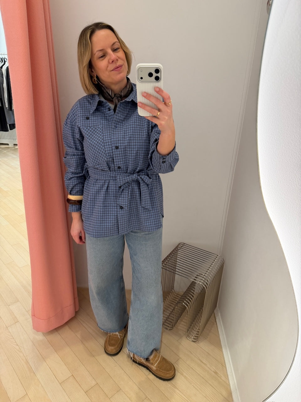 Matina Shirt blue flannel check