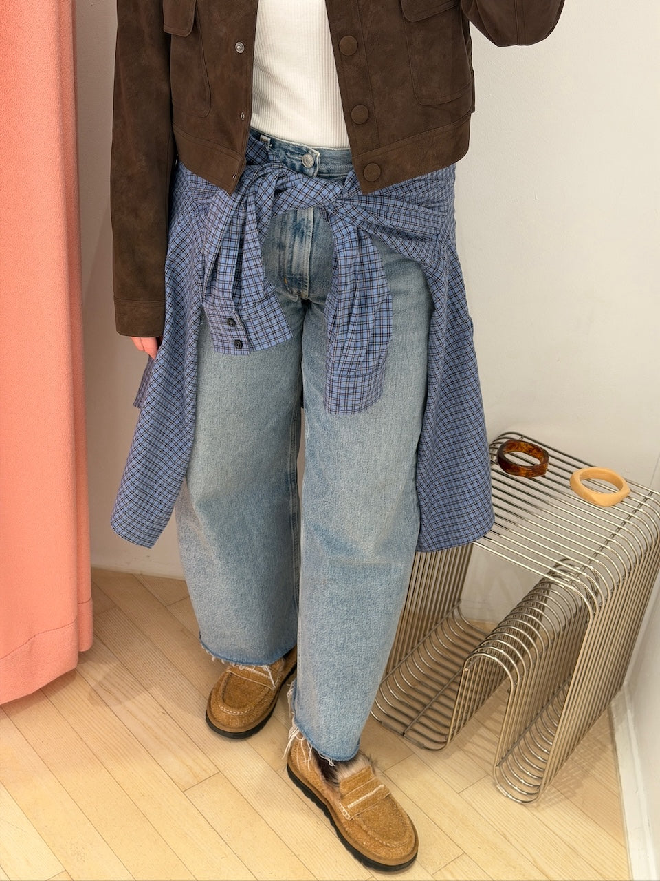 Matina Shirt blue flannel check