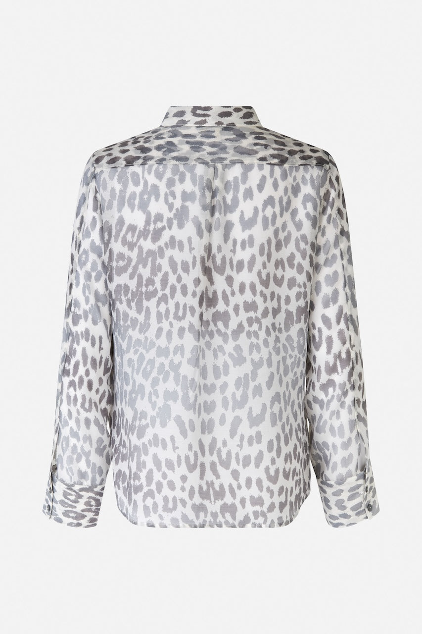 Miranda Blouse grey office leopard