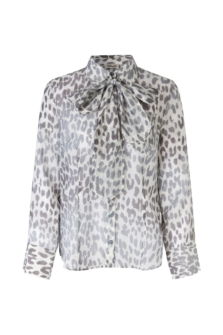 Miranda Blouse grey office leopard