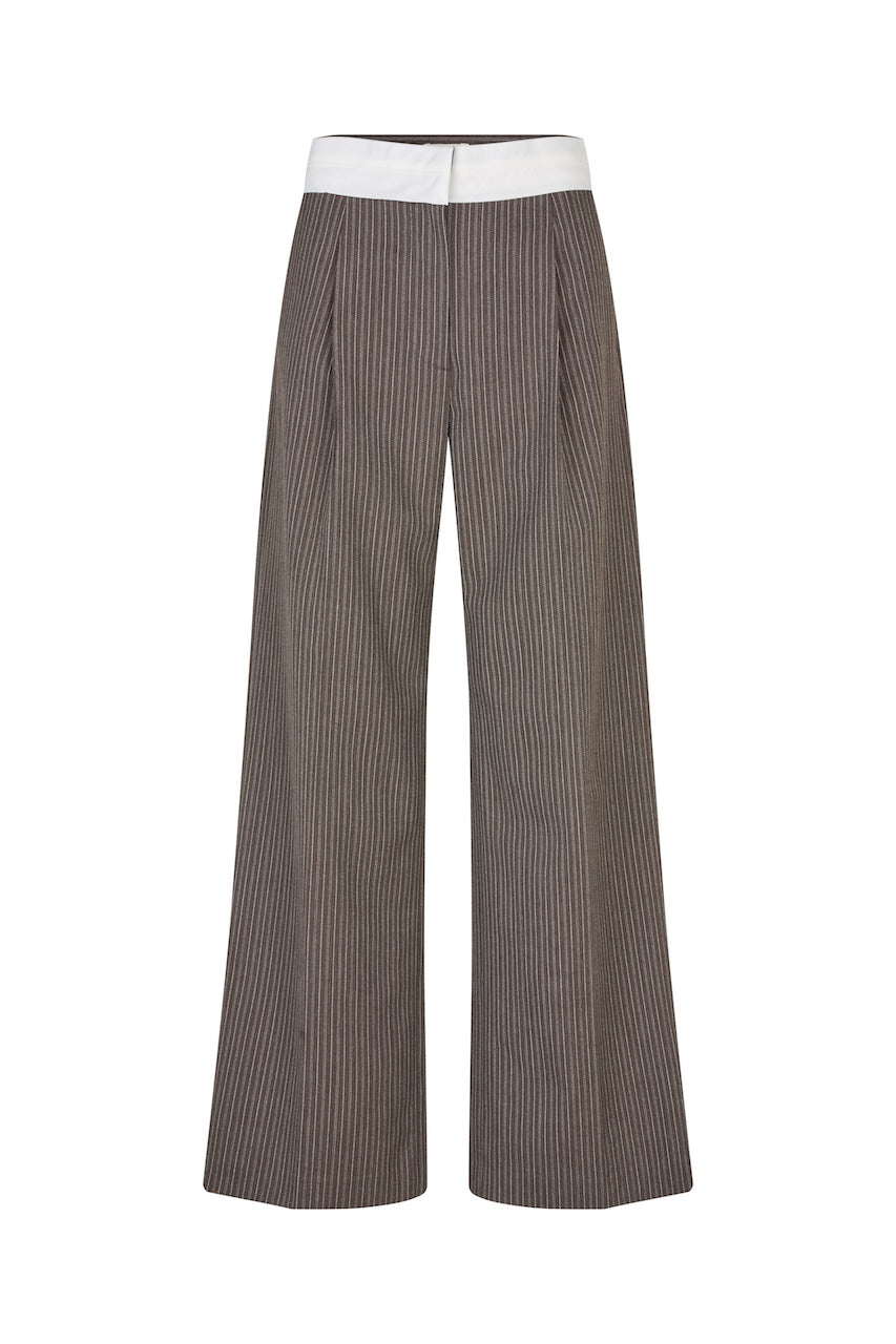 Neyat Pants dark brown pinstripe