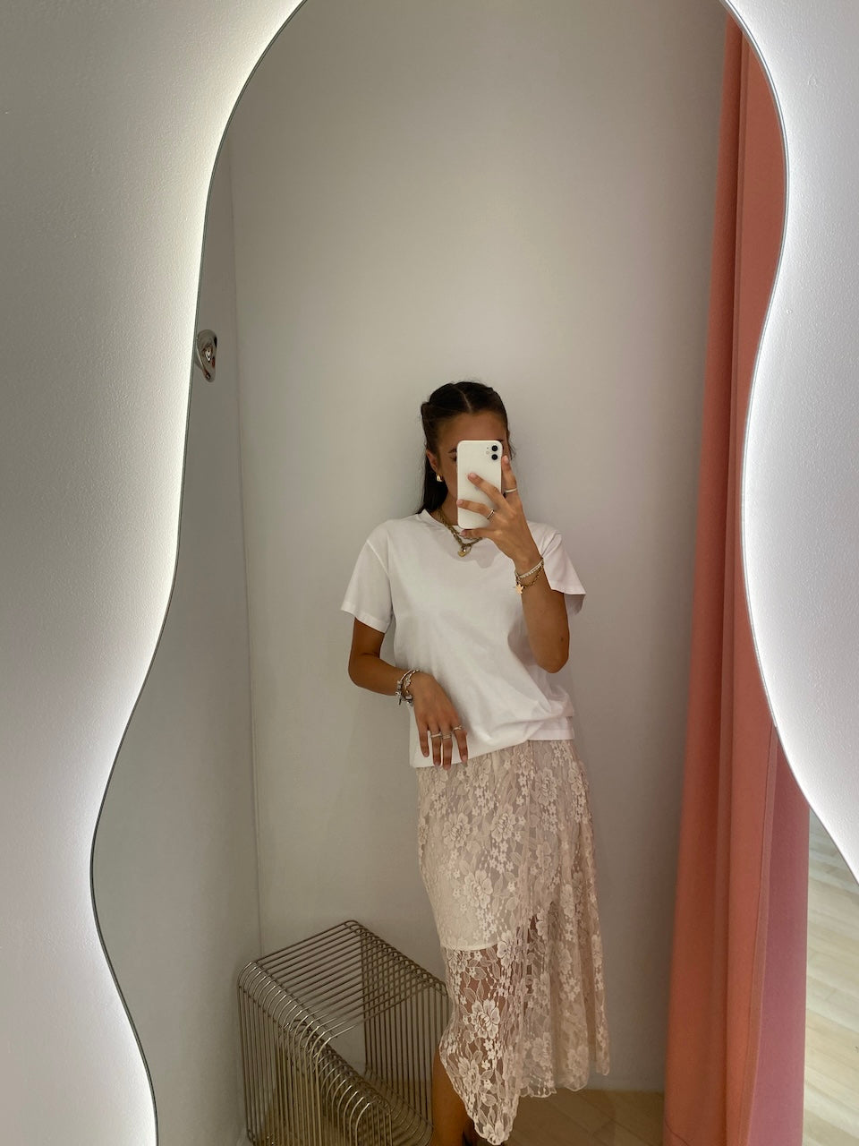 Selmo Midiskirt white sand