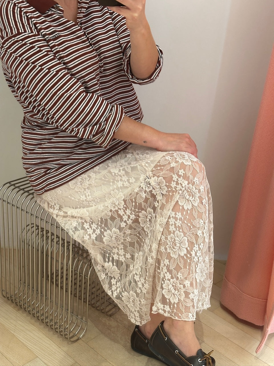 Selmo Midiskirt white sand